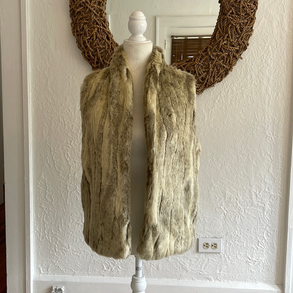 NWT BCBG Faux Fur Vest XS